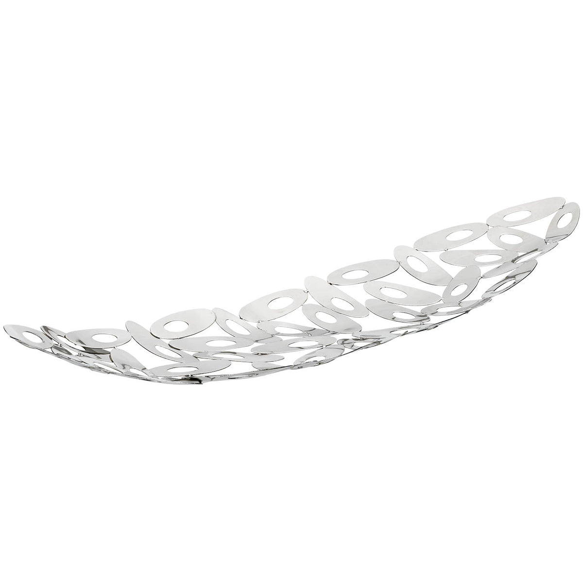 Bagutta Centrotavola Ellittico in Acciaio Lucido 59x15x4 cm