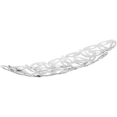 Bagutta Centrotavola Ellittico in Acciaio Lucido 59x15x4 cm