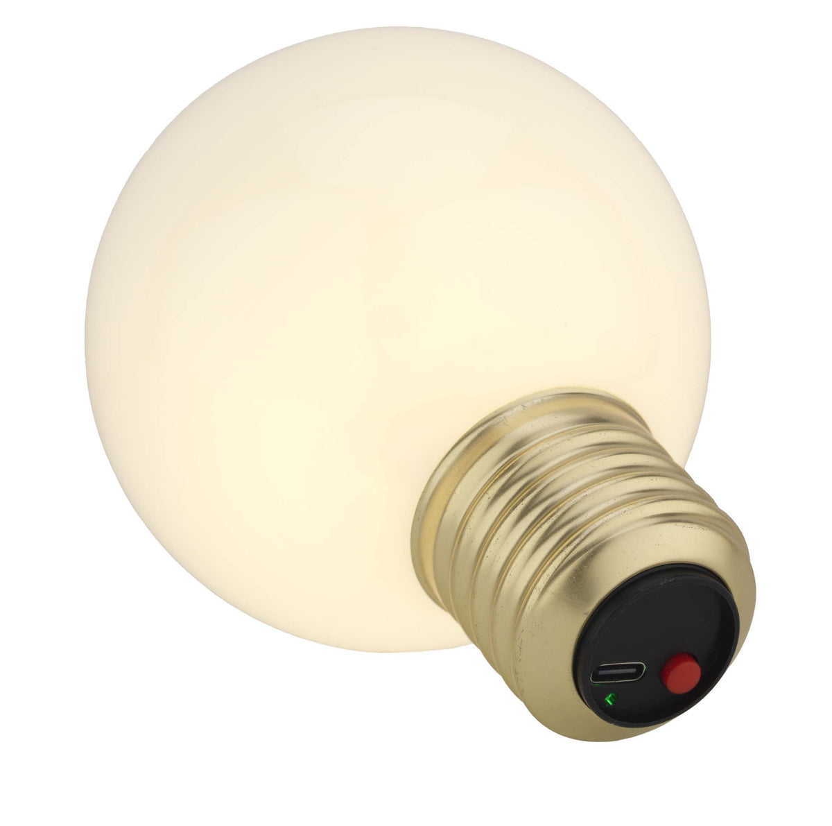 Bagutta Lampada LED a Vaso in Vetro Beige Ricaricabile USB 27 cm