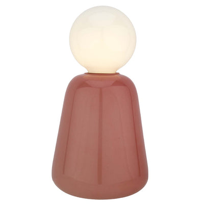 Bagutta Lampada LED a Vaso in Vetro Rosa Ricaricabile USB 27 cm