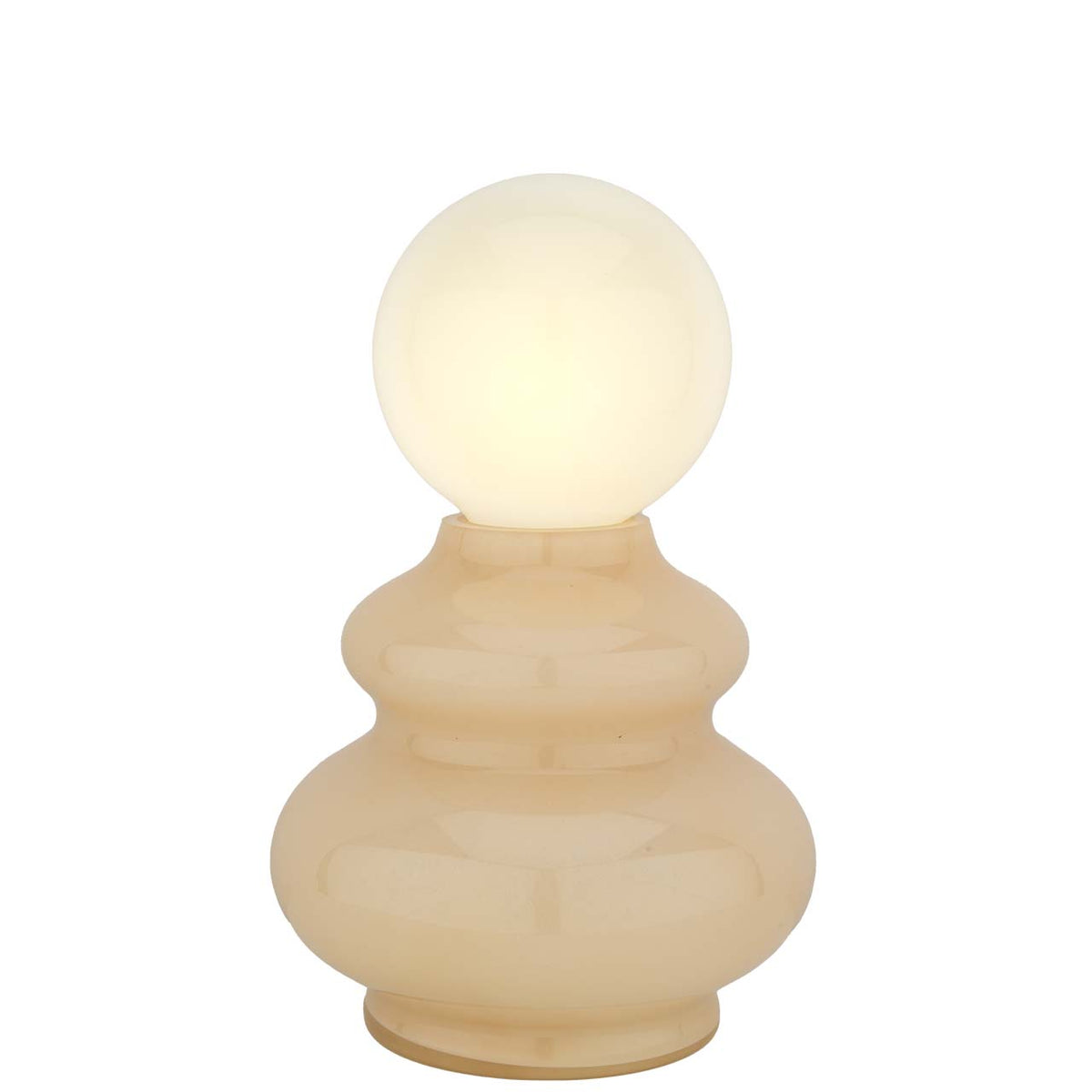 Bagutta Lampada LED a Vaso in Vetro Beige Ricaricabile USB 25 cm