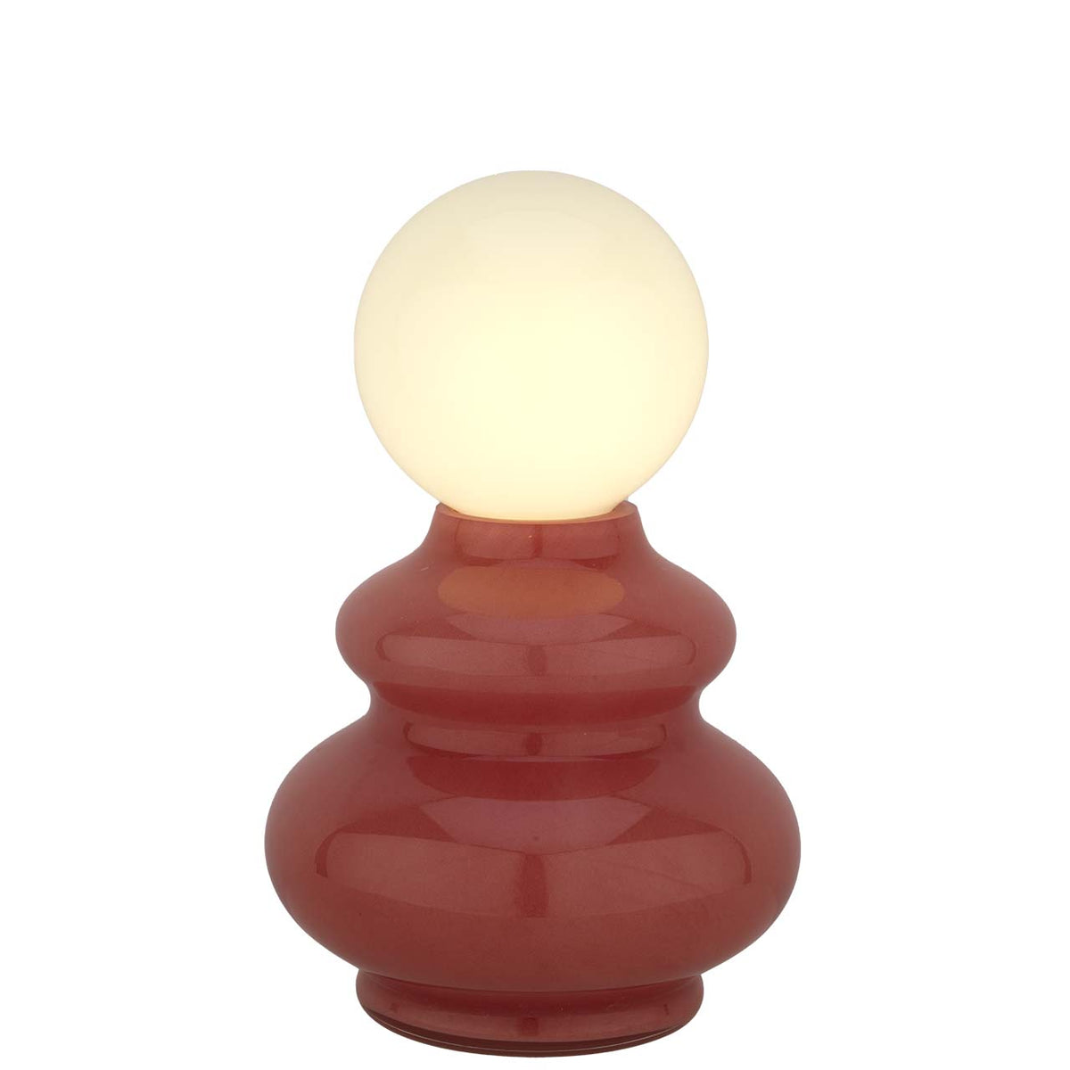 Bagutta Lampada LED a Vaso in Vetro Rosa Ricaricabile USB 25 cm