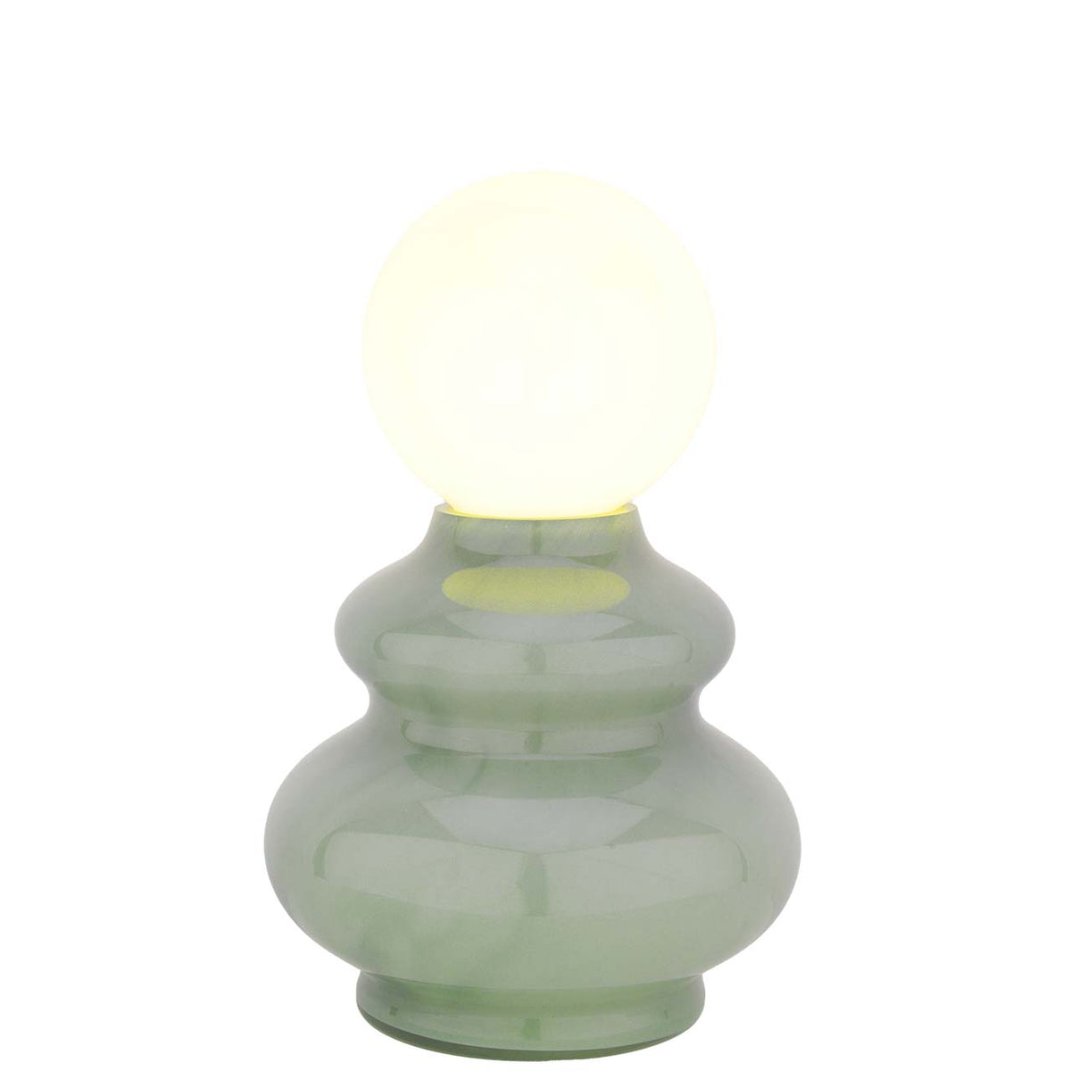 Bagutta Lampada LED a Vaso in Vetro Verde Ricaricabile USB 25 cm