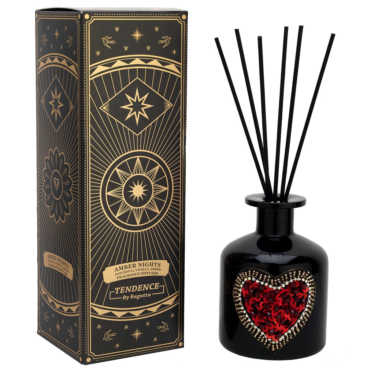 Bagutta Profumatore per Ambienti Cuore Nero Fragranza Ambra 200 ml 11 cm