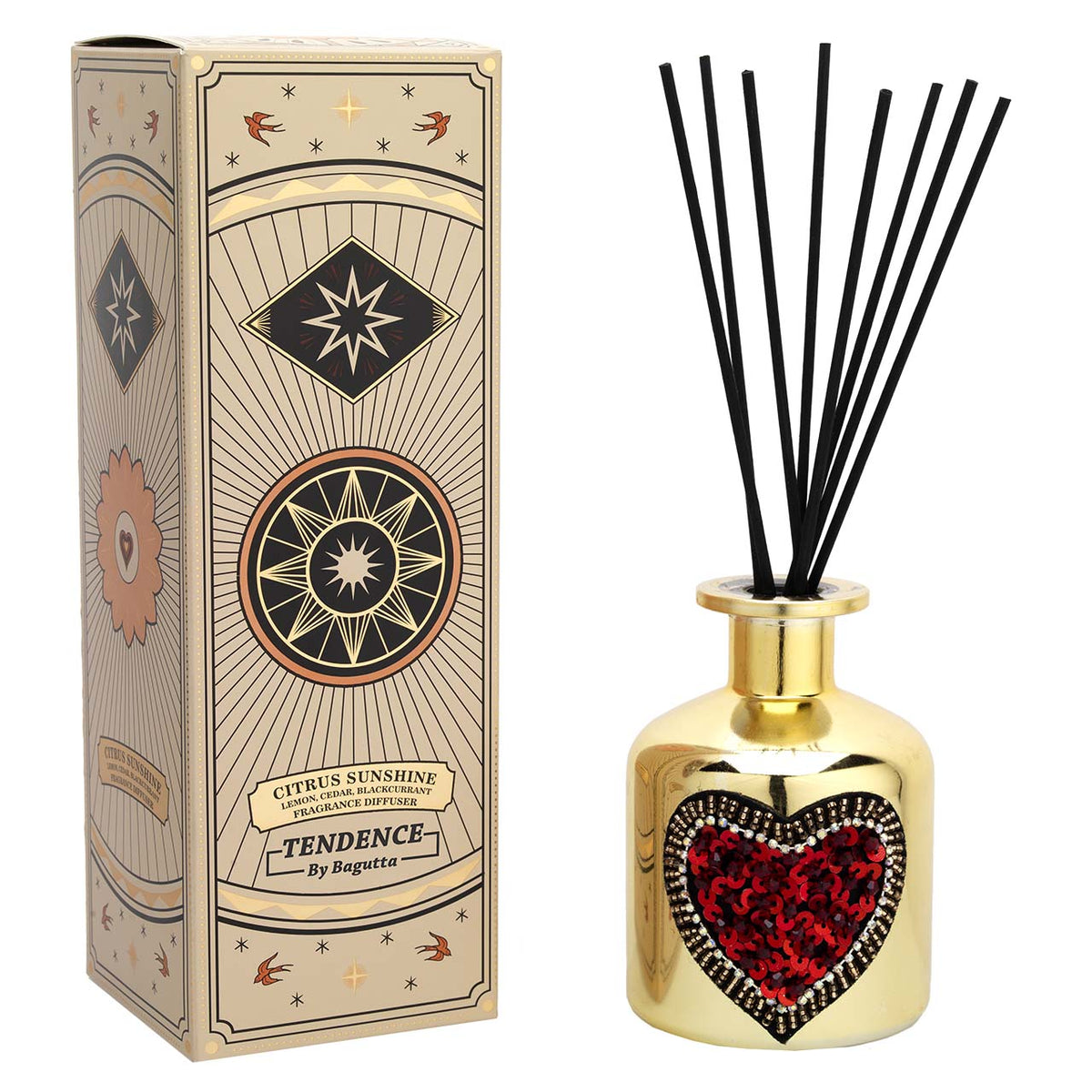 Bagutta Profumatore per Ambienti Cuore Oro Fragranza Agrumi 200 ml 11 cm