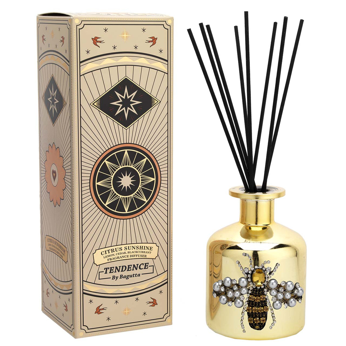 Bagutta Profumatore per Ambienti Ape Oro Fragranza Agrumi 200 ml 11 cm