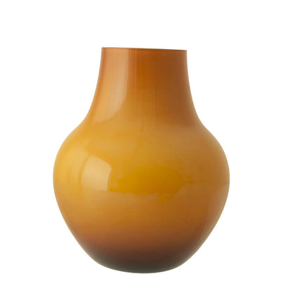 Bagutta Vaso Decorativo ad Anfora in Vetro Sfumato Senape 26 cm