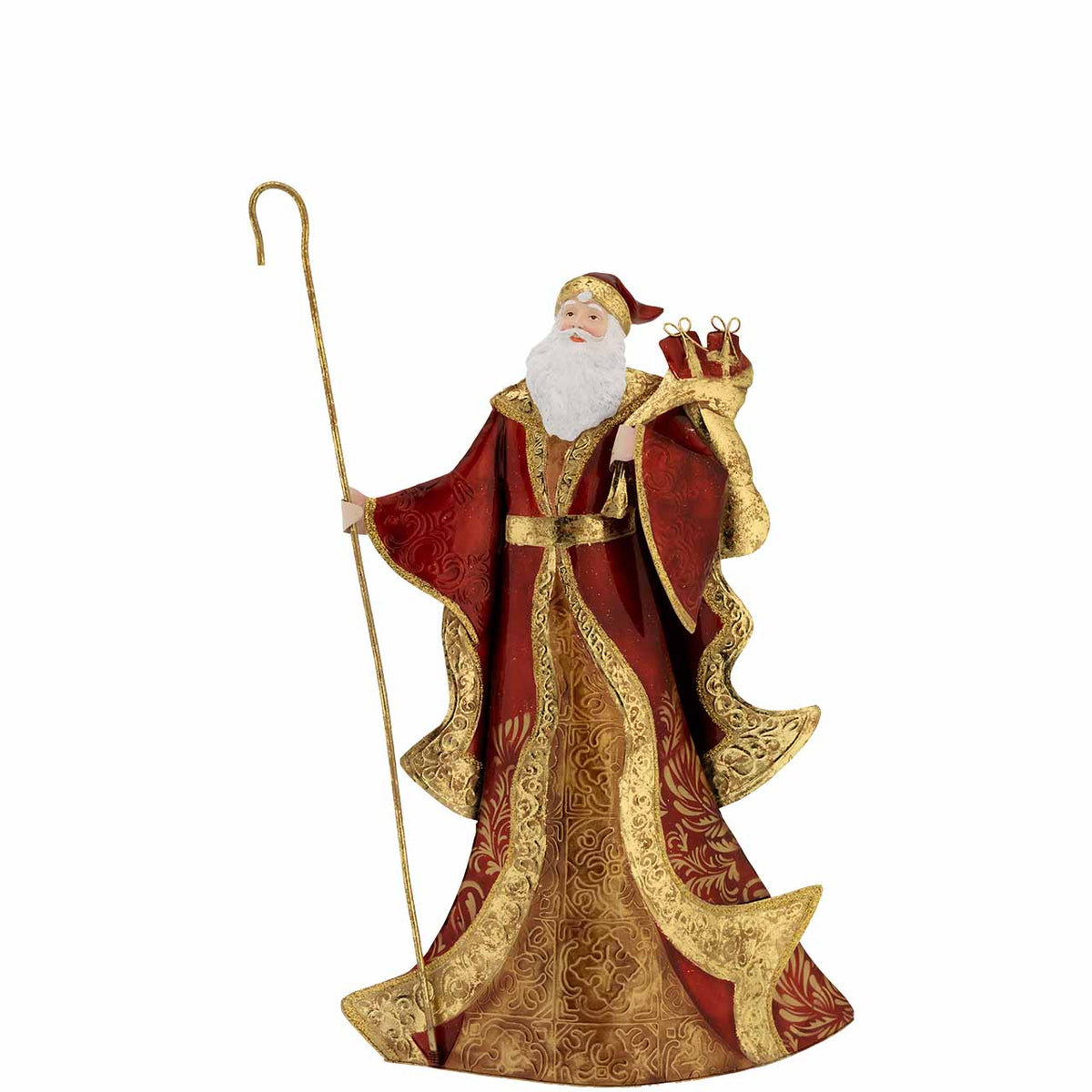 Bagutta Babbo Natale in Metallo Smaltato e Madreperla Capiz 46 cm