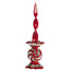 Bagutta Caramella Natalizia Rossa e Argento Profumatore e Portacandela 17 cm
