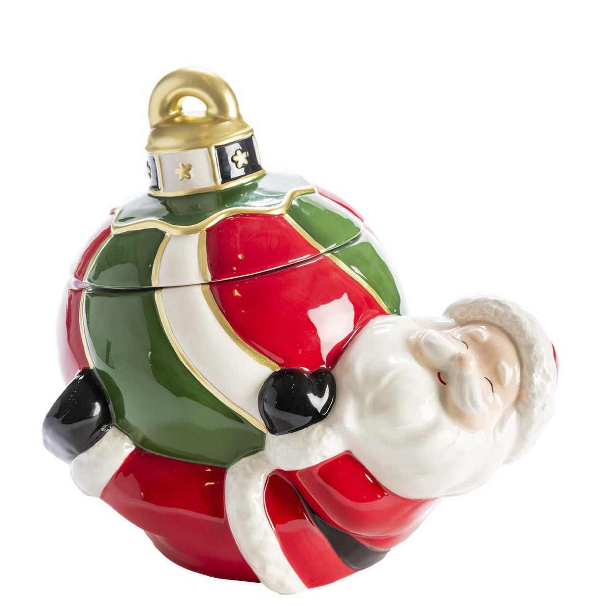 Bagutta Sfera Natalizia in Ceramica con Babbo Natale 25x22 cm
