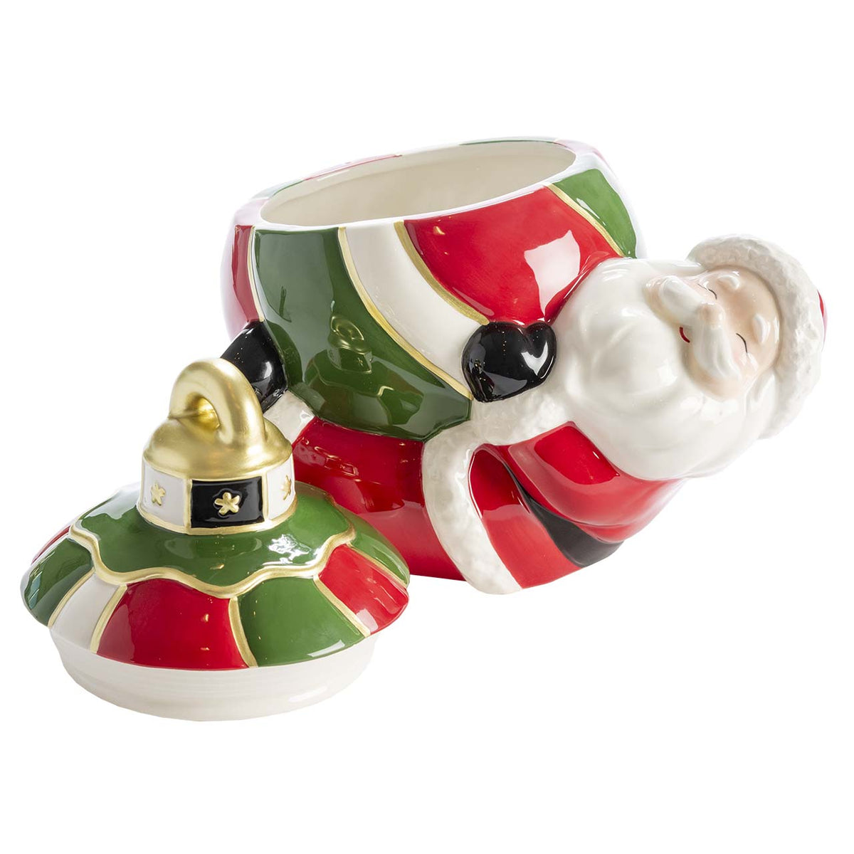 Bagutta Sfera Natalizia in Ceramica con Babbo Natale 25x22 cm