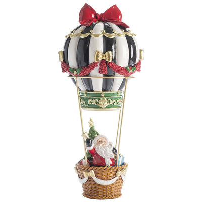 Bagutta Mongolfiera Natalizia con Babbo Natale Rosso Nero e Verde 38 cm