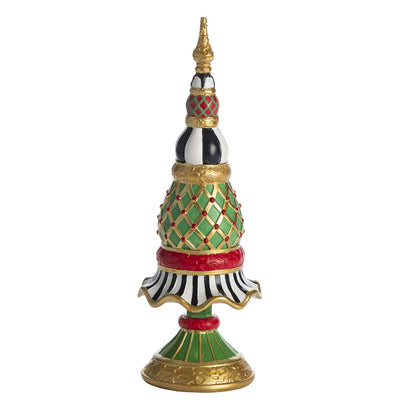 Bagutta Puntale Natalizio Nero Verde e Oro con Decoro a Rombi 59 cm