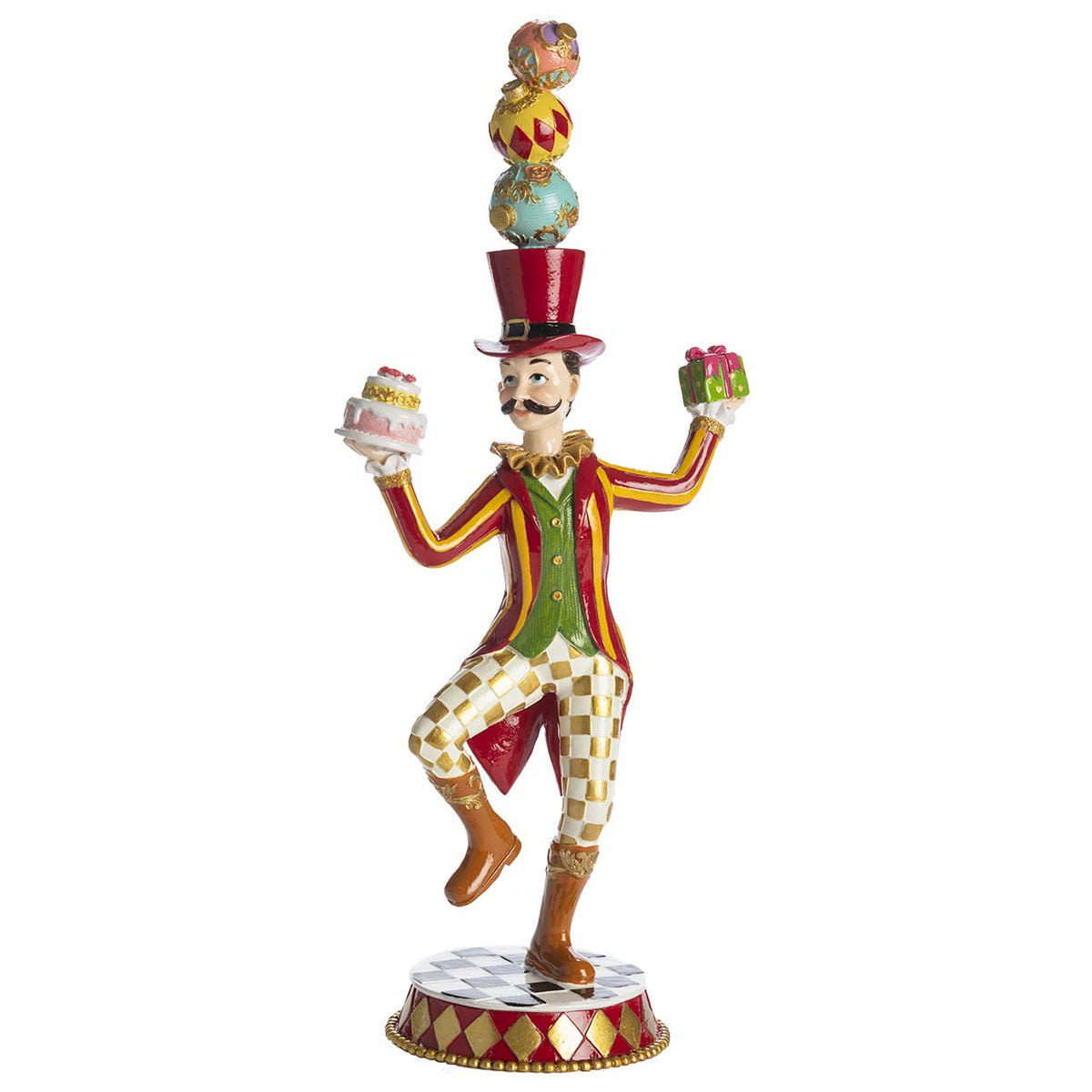 Bagutta Giocoliere in Resina Multicolore con Palline 37,5 cm