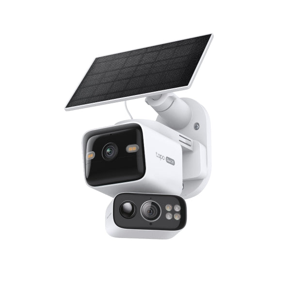 Tapo Kit videocamera di sicurezza outdoor motorizzata con doppio obiettivo e pannello solare 2K+2K IP65