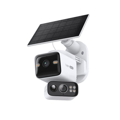 Tapo Kit videocamera di sicurezza outdoor motorizzata con doppio obiettivo e pannello solare 2K+2K IP65