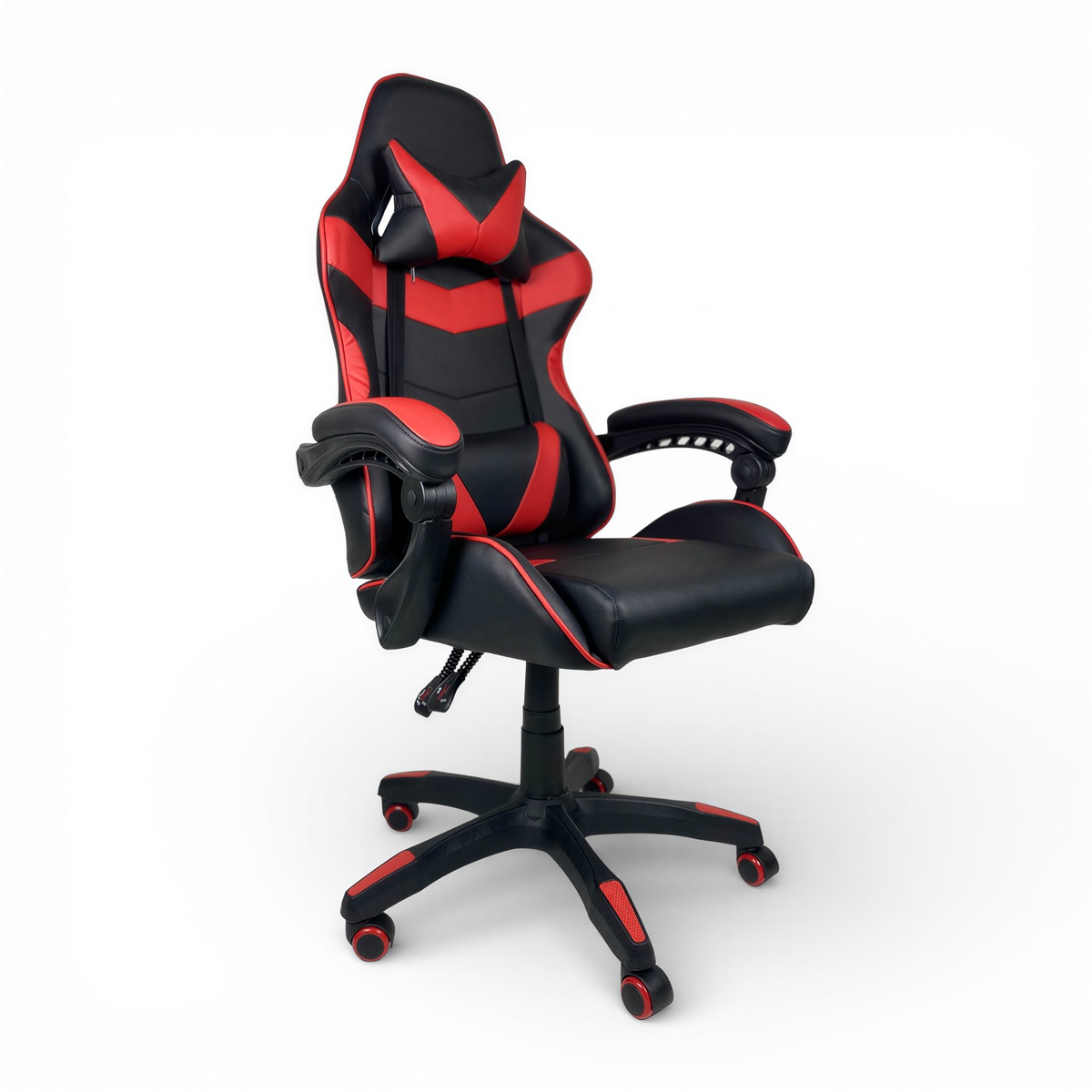 Powerlan Turan Sedia Gaming Reclinabile in Ecopelle Rossa e Nera con 2 Cuscini