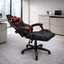 Powerlan Turan Sedia Gaming Reclinabile in Ecopelle Rossa e Nera con 2 Cuscini
