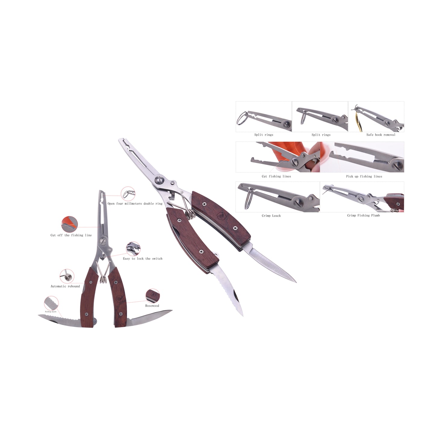 LAGUIOLE SET FISHING SCISSORS ROSEWOOD GRIP - 40268483