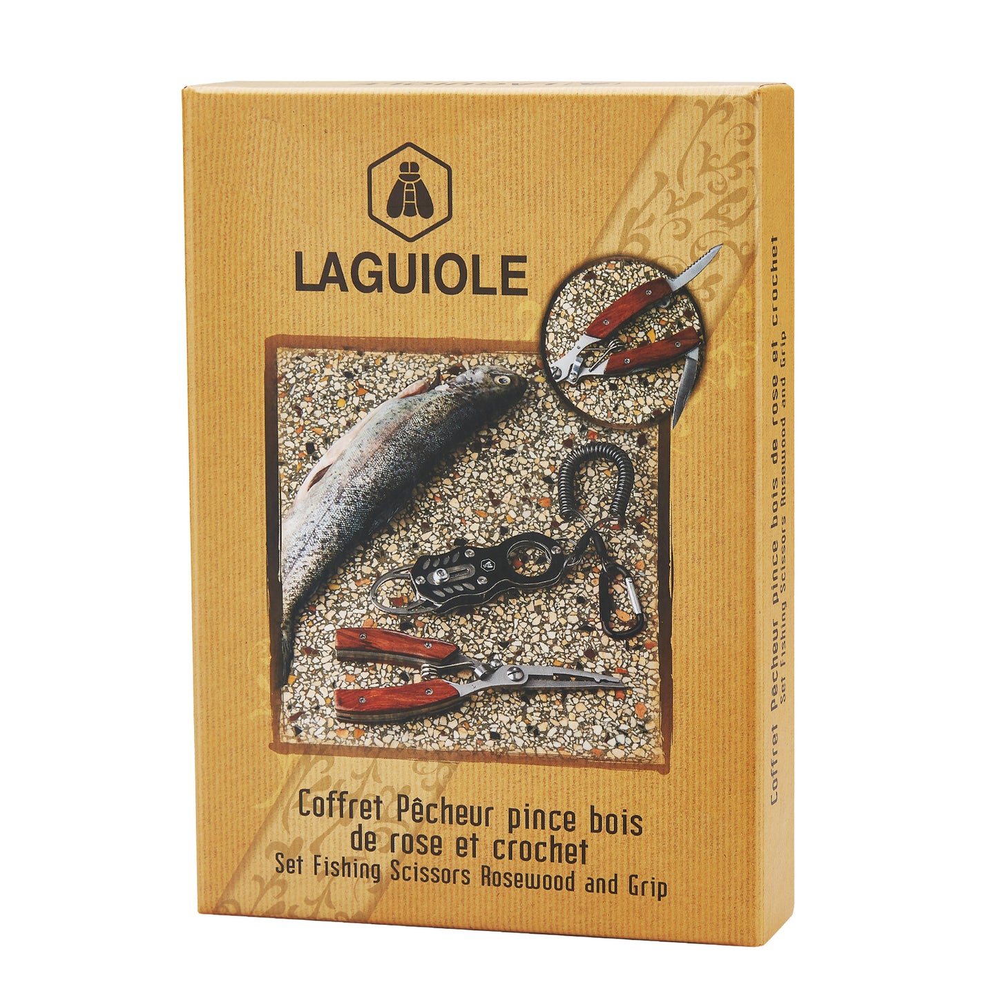 LAGUIOLE SET FISHING SCISSORS ROSEWOOD GRIP - 40268483