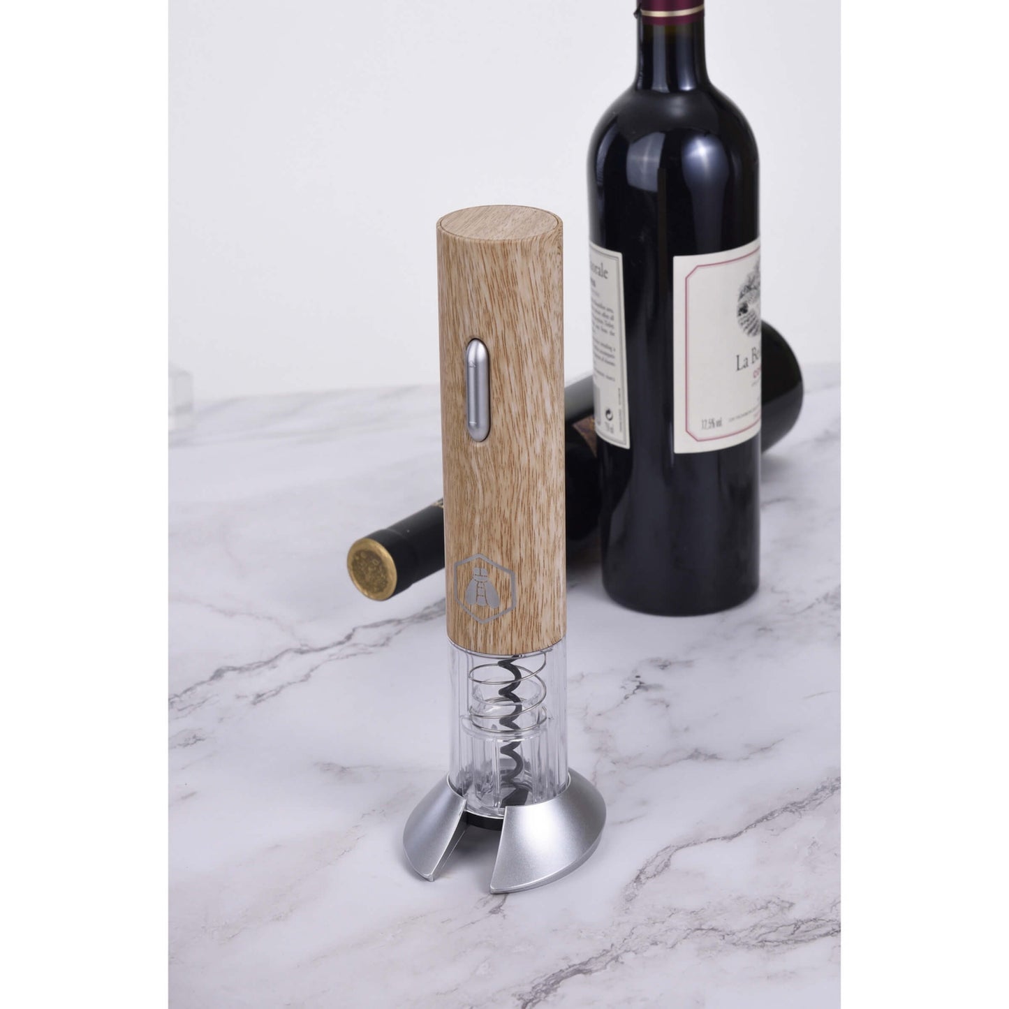 APRIBOTTIGLIE CAVATAPPI ELETTRICO IN LEGNO E ARGENTO LAGUIOLE