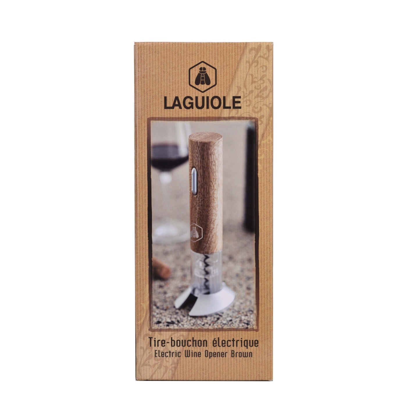 APRIBOTTIGLIE CAVATAPPI ELETTRICO IN LEGNO E ARGENTO LAGUIOLE