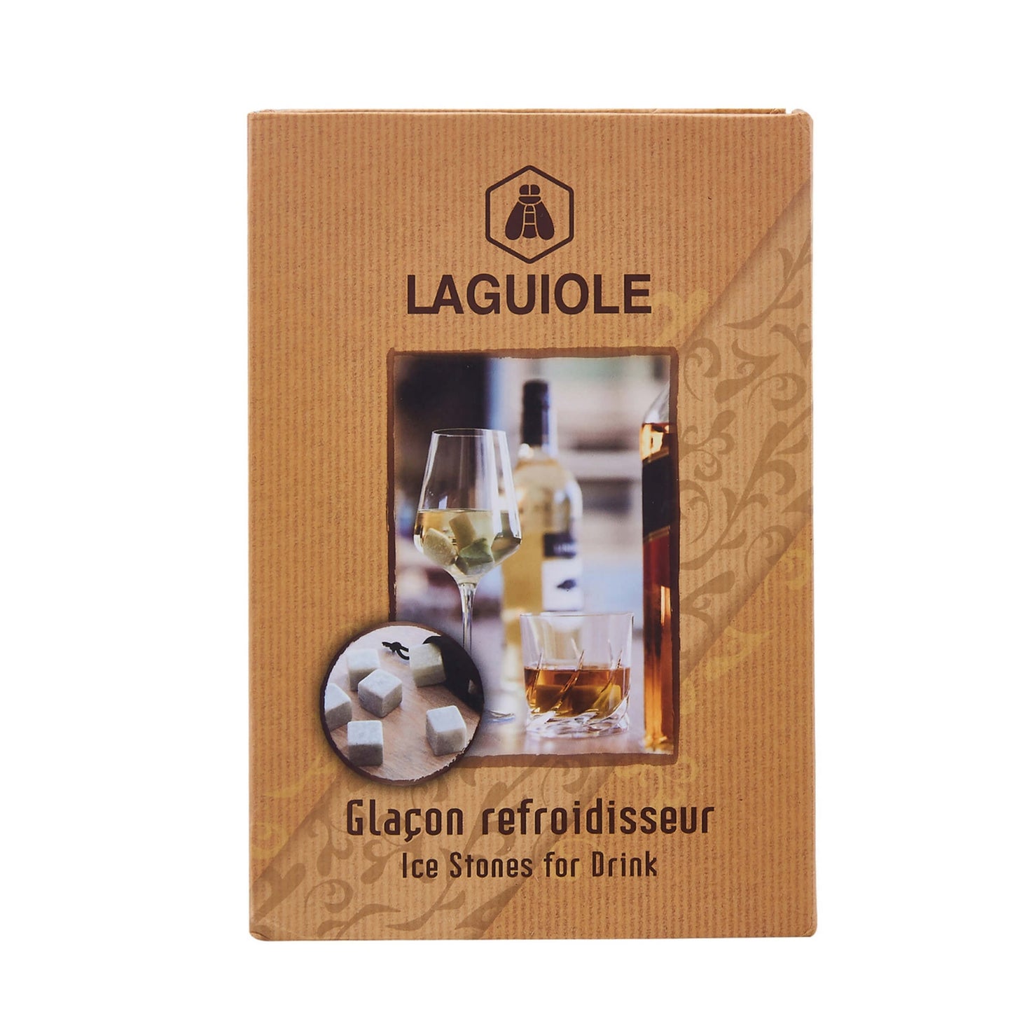 SET DA 9 CUBI DI RAFFREDDAMENTO IN PIETRA OLLARE IN SACCHETTO DI VELLUTO LAGUIOLE