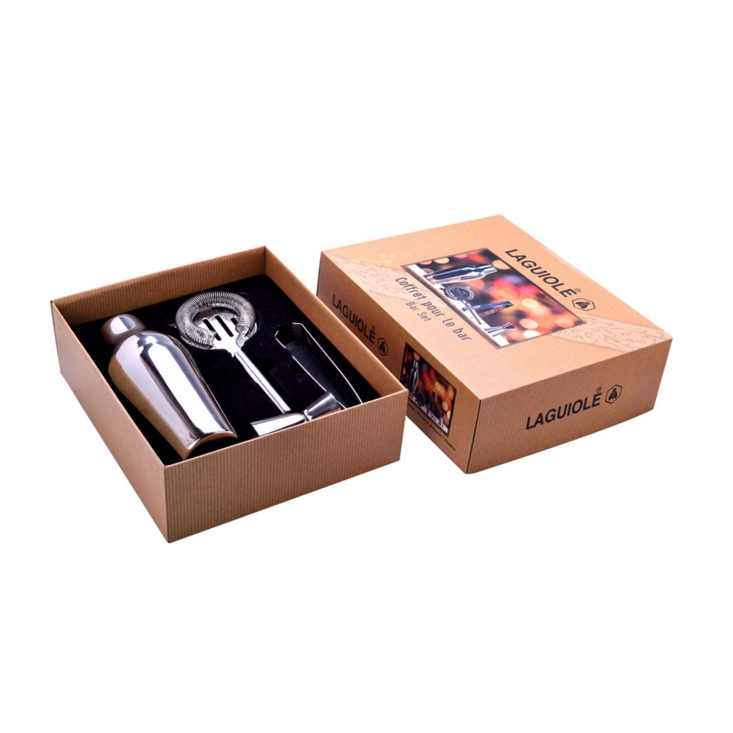 Kit cocktail Laguiole shaker 500ml e dispenser acciaio inox dettaglio
