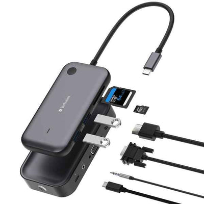 Verbatim - Share My Screen 1080p USB-C Wireless Display Adapter con Hub WDA-01 - 32146