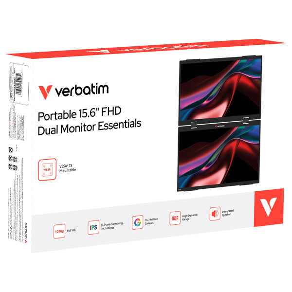 Monitor - portatile - 15.6"- dual LIGHT - Verbatim