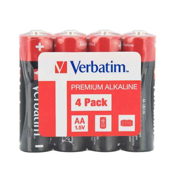Pila stilo AA - 1,5V - alcaline - 49501 - Verbatim  - conf 4 pezzi