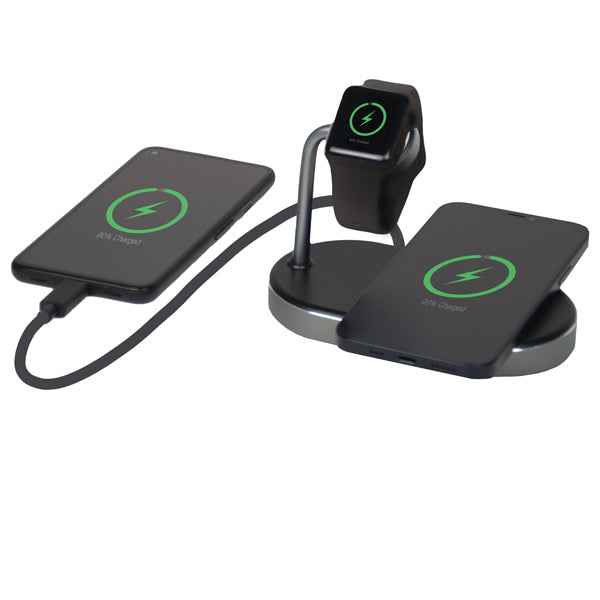 Verbatim - Supporto di ricarica 3-in-1 - WCS-02 - ricarica via cavo e wireless