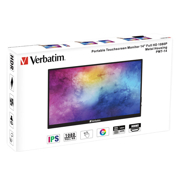 Verbatim - Monitor Portatile 14" - touchscreen Full HD - 1080p