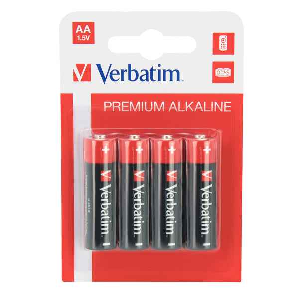Pila stilo AA - 1,5V - 49921 - alcaline - Verbatim - Blister 4 pezzi