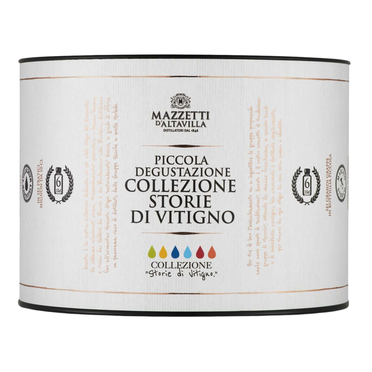 Mazzetti d'Altavilla Piccola Degustazione Storie di Vitigno Cofanetto Grappa 6 Bottiglie da 10 cl