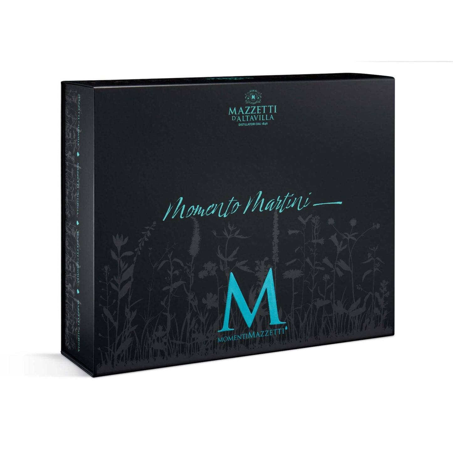 Mazzetti d'Altavilla Momento Martini Kit con Gin Black Edition 50 cl 2 Bicchieri Boston Shaker e Strainer