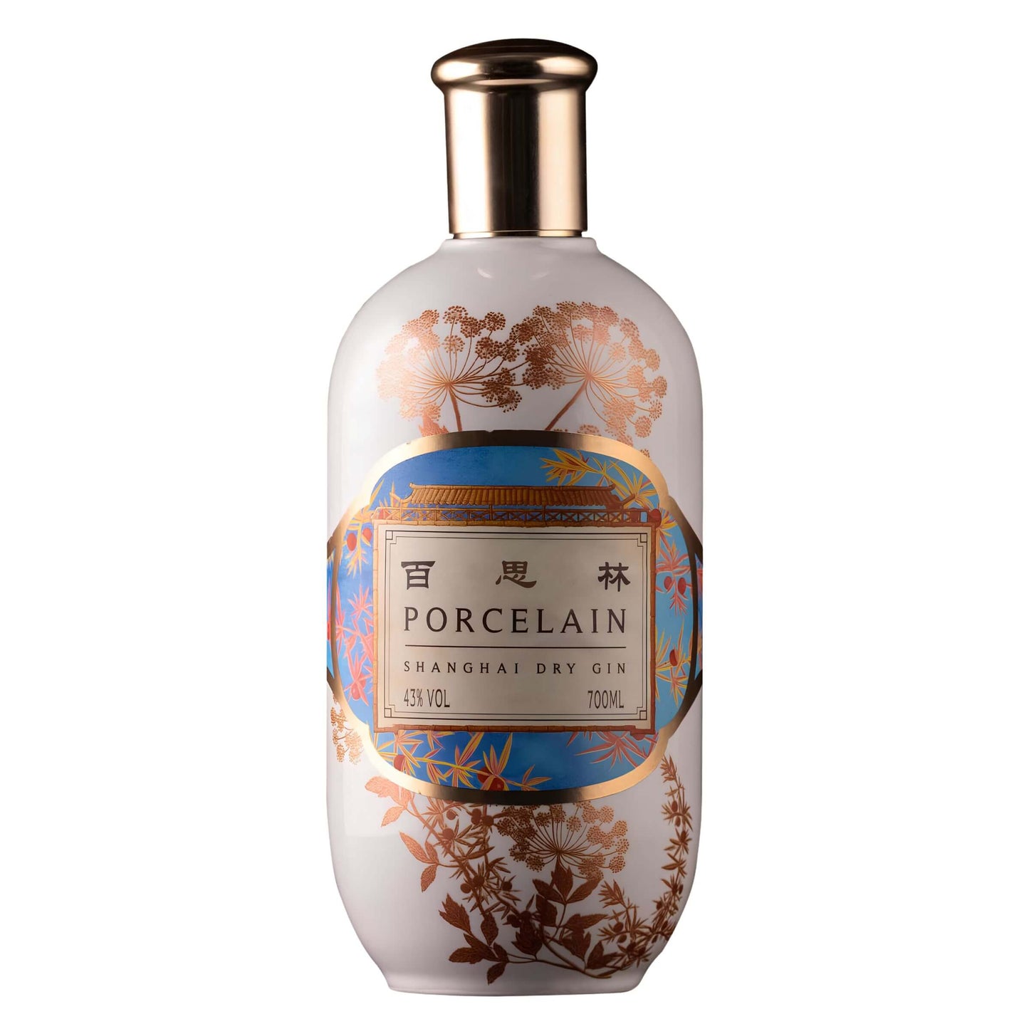 Porcelain Shanghai Dry Gin 18 Botaniche Bottiglia Ceramica 70 cl
