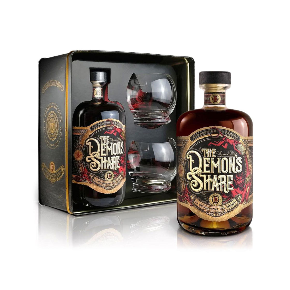RUM THE DEMON'S SHARE 12YO LA RECOMPIENSA DEL TIEMPO 70cl 
GLASS BOX
