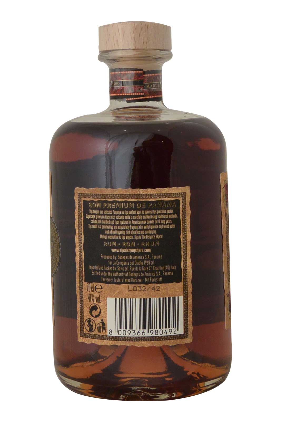 RUM THE DEMON'S SHARE 12YO LA RECOMPIENSA DEL TIEMPO 70cl 
GLASS BOX
