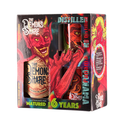 RUM CANE SPIRIT DRINK THE DEMON'S SHARE 6 YO LA RESERVA DEL DIABLO GIFT GLASS PACK 70cl