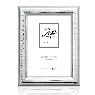 Cornice Recanati silver plated metallo lucido made in Italy profilo rilievo elegante classico retro legno per foto 13x18
