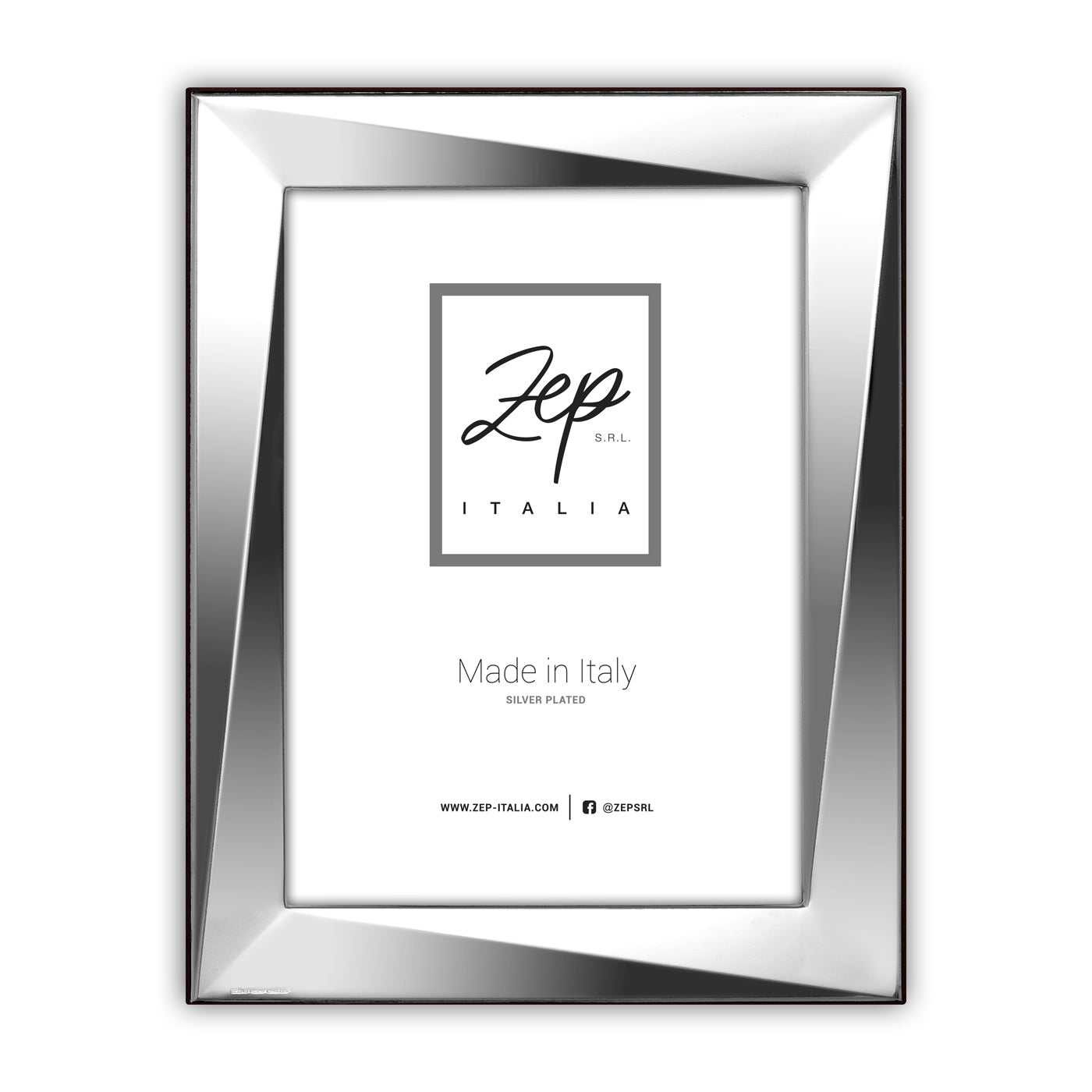Cornice Positano silver plated metallo lucido made in Italy profilo rilievo retro legno per foto 13x18