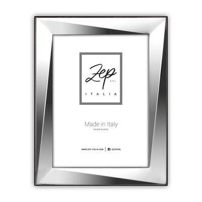 Cornice Positano silver plated metallo lucido made in Italy profilo rilievo retro legno per foto 13x18