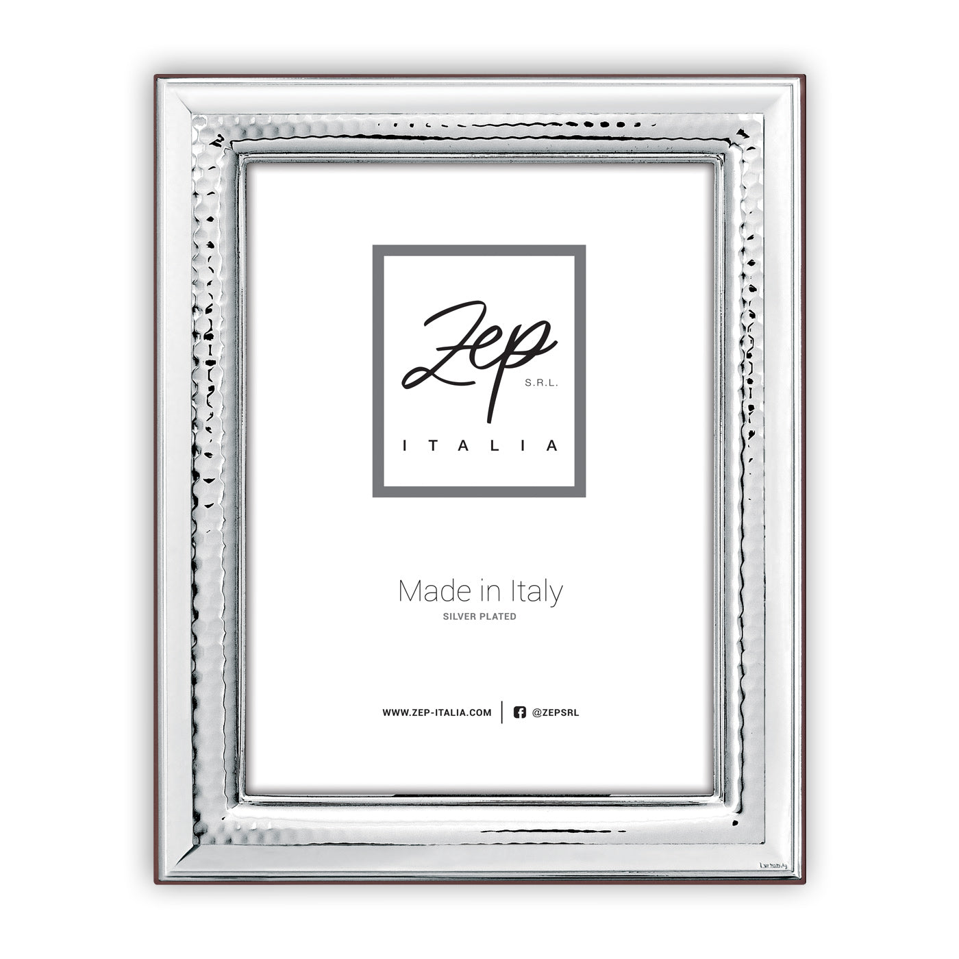 Cornice Trevi silver plated metallo lucido made in Italy profilo rilievo retro legno per foto 10x15