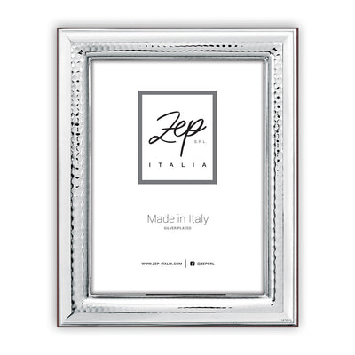 Cornice Trevi silver plated metallo lucido made in Italy profilo rilievo retro legno per foto 10x15