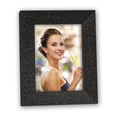 Cornice Broadway Black legno nero con effetto glitterato da tavolo o da parete per foto 13x18 cm