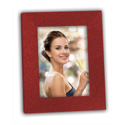 Cornice Broadway Red legno colore rosso con effetto glitterato da tavolo o da parete per foto 10x15 cm