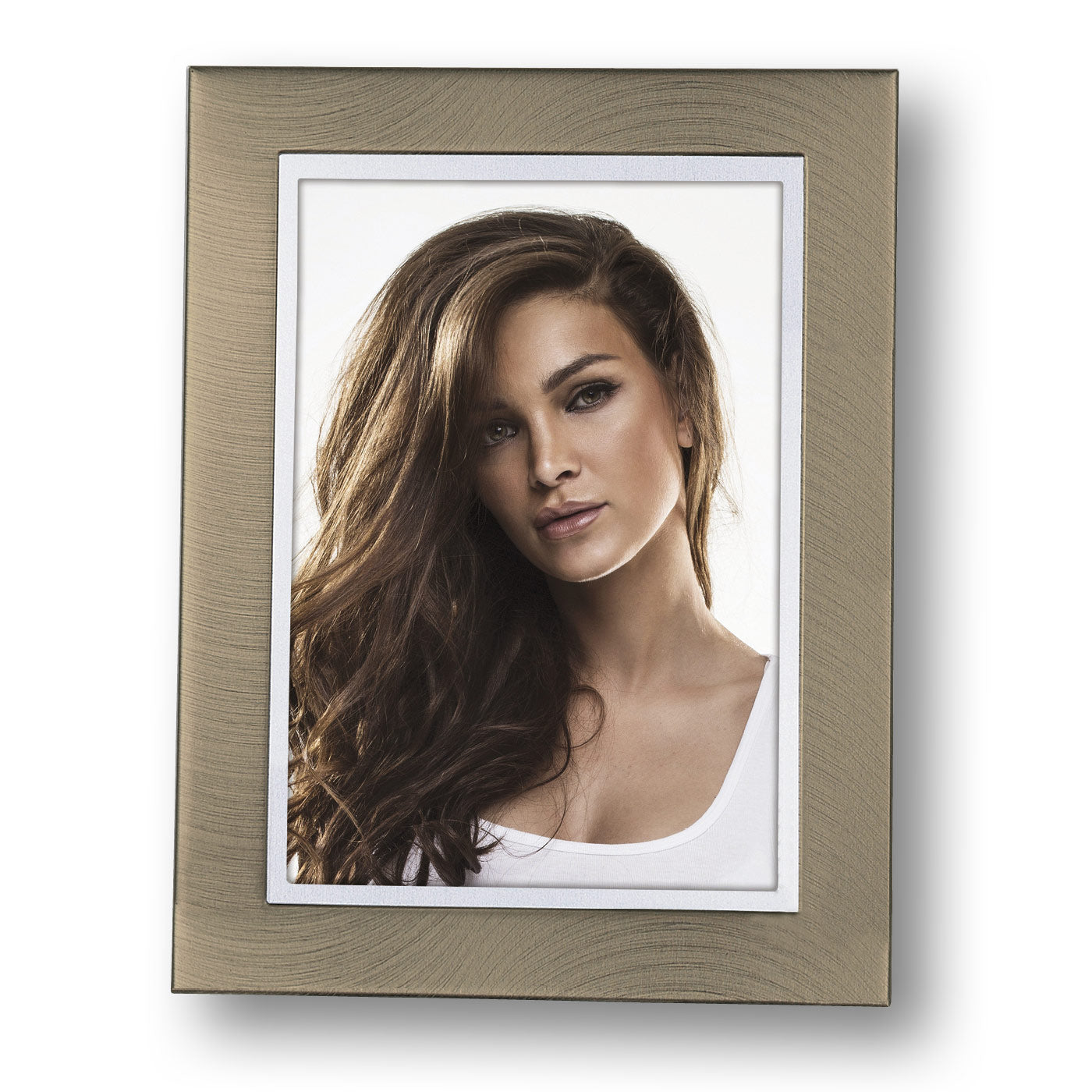 Cornice Wels Bronze metallo bronzo decoro rilievo profilo interno lucido retro velluto per foto 13x18