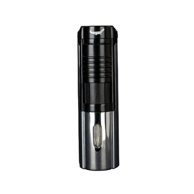 ACCENDINO FORMULA CROCODILE AVANTI TRIPLE JET CHROM CON BUCA SIGARI E POGGIA SIGARO INTEGRATO - 71316A