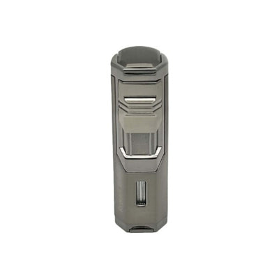 Dettaglio del punch sigari integrato dell'accendino triplo jet Ronson Chinook Gun Metal